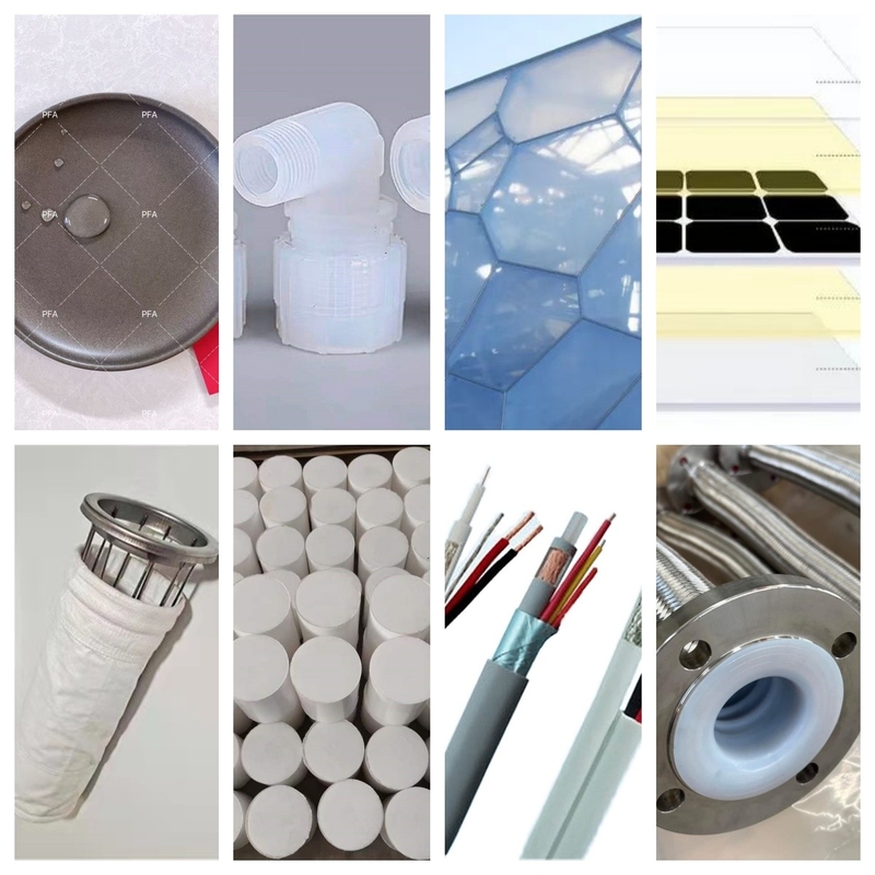 Kolorystyczne Fluoroplasty Surowce Granule Odporne na promieniowanie UV Zgodne z FDA